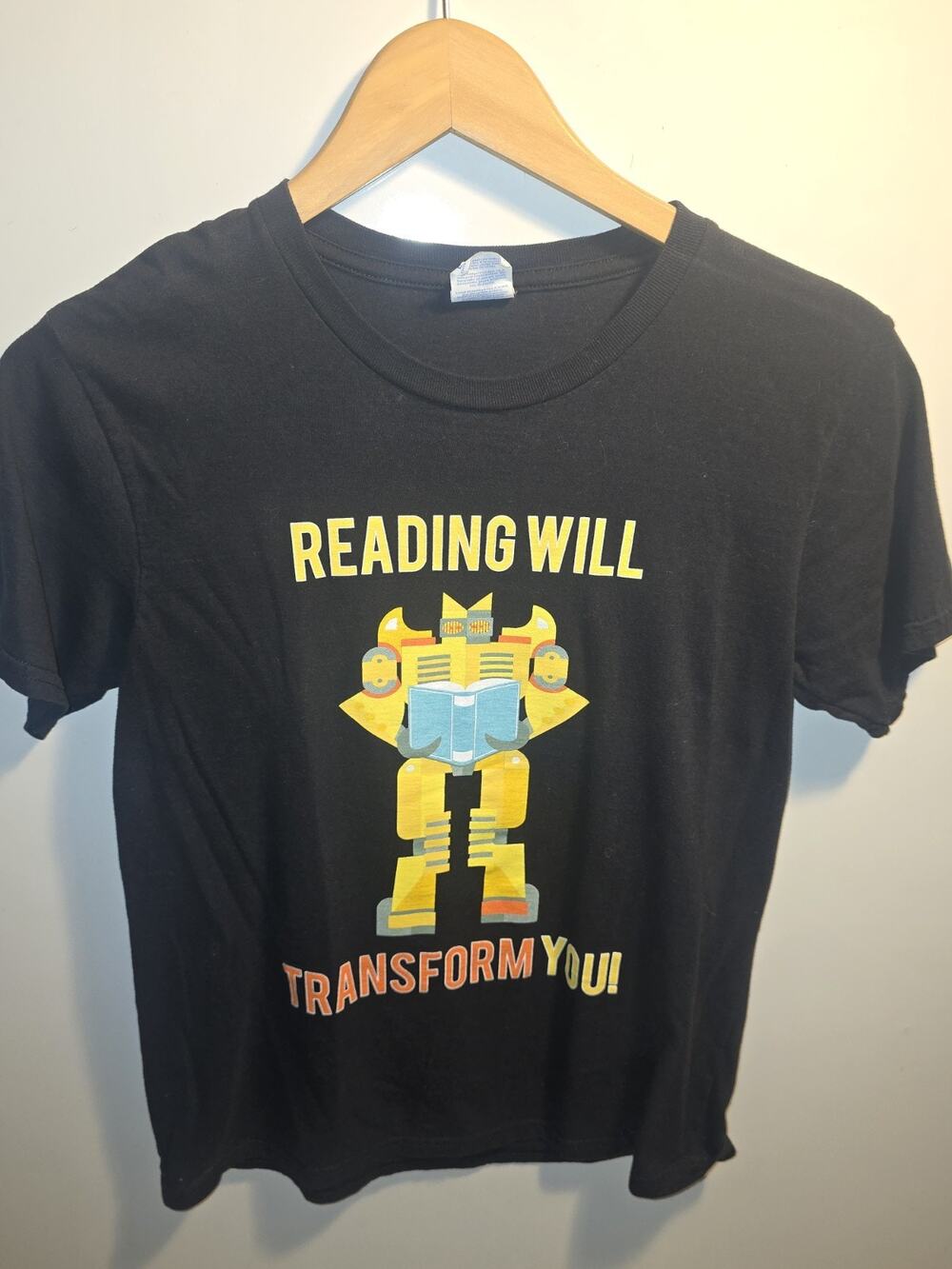 Funny T Shirt women/junior small youth L tee reading transformers humor comic